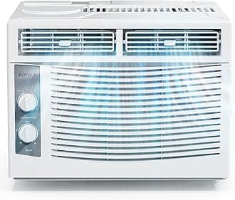 ROVSUN 5000 BTU Window Air Conditioner, Window AC Units with Mechanical Controls & Easy Install Kit, Ideal for Rooms up to 150 Square Feet, 115V/60Hz, White