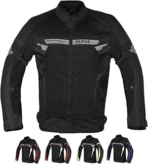 ALPHA CYCLE GEAR BREATHABLE BIKERS RIDING PROTECTION MOTORCYCLE JACKET MESH CE ARMORED (BLACK WIND, XXXX-LARGE)