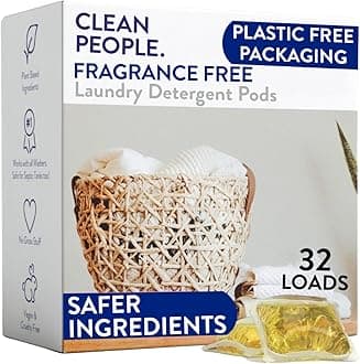 Fragrance Free Laundry Detergent Pods - Hypoallergenic Laundry Pods - Ultra Concentrated, Recyclable Packaging, Stain Fighting - Fragrance Free, 32 Pack