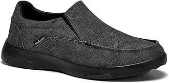 OrthoComfootMen's Slip On Loafers, Arch Support Boat Shoes for Plantar Fasciitis, Canvas Leisure Vintage Flat Walking Orthopedic Shoes for Extra Cushioning and Pain Relief