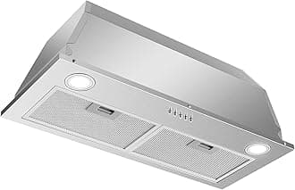 Zomagas Range Hood Insert 30 Inch Stainless Steel Built-in Kitchen Hood with 600CFM, Ductless/Ducted Range Hood, Push Button Control, 3-Speed Fan, 2 Pcs Aluminum Filters