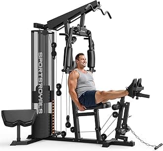 Home Gym, Multifuntional Workout Station with 150LBS Weight Stack, Full Body Workout Equipment for Home Exercise Fitness