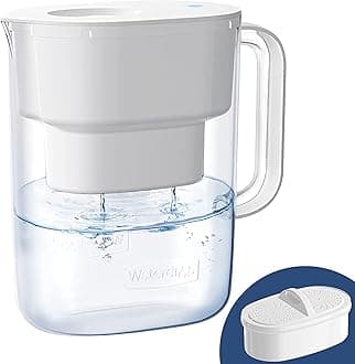 200-Gallon Long-Life Lucid 10-Cup Water Filter Pitcher, NSF Certified, 5X Times Lifetime, Reduces PFAS, PFOA/PFOS, Chlorine, BPA Free, White