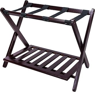 Luggage Rack with Shelf, Espresso