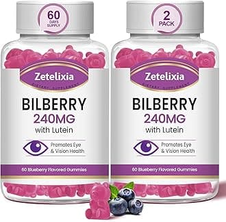 2 Pack Lutein Gummmies Eye Health Supplement for Adults, Lutein & Zeaxanthin Supplements Eye Vitamins Gummies, Bilberry with Lutein for Promoting Eye & Vision - 120 Gummies