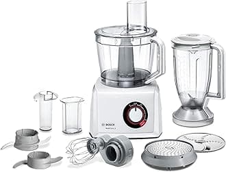 MultiTalent 8 MC812W501 Compact Kitchen Processor 3.9 L 1.5 L Blender Universal Knife Grating Disk Reversible Disc Pancake Disk 1000 W White