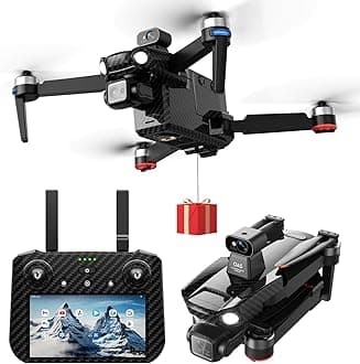 2025Upgraded Professional Drones with Camera for Adults 4K HD 3 Axis Gimbal EIS, 360° Obstacle Avoidance, Payload Release, Tablet Touch Screen Controller, Up to 5 Miles Range, 82 Minutes Long Battery, Time-lapse, Follow Me, GPS Safe Height Auto Return
