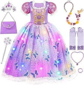 Princess Dresses for Girls - Light Up Princess Costume for Little Girl, Halloween Costumes & Gift for Toddler Age 3-10
