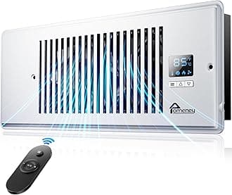 Floor Register Fan Booster, Fits 4” x 12” with Remote Control, Smart Vent Fan Booster with Adjustable 10-Speed Control, Quiet Heating Cooling with Thermostat Control