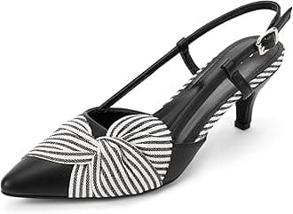 Greatonu Women Shoes Comfortable Kitten Heels Slingback Dress Pumps