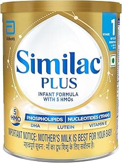 Similac Plus Stage 1 Infant Formula, Up to 6 Months, 400g Tin, with HMO, Supports Baby's Immunity and Brain Development, Powder