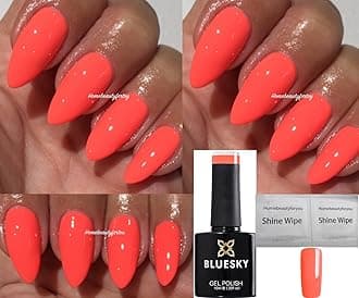 Bluesky Gel Nail Polish Summer Coral Bright Neon Coral Nail QX1631 UV LED Soak (Requires Drying under LED/UV Lamp)