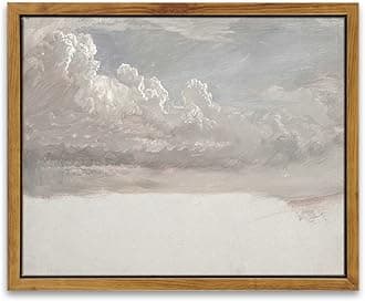 InSimSea Framed Canvas Wall Art, Vintage Decor, Classical Oil Painting Cloud Study Canvas Prints, 8"x10"