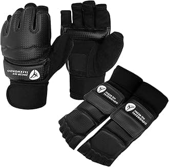 Taekwondo Sparring Gear Gloves Hand and Foot Protectors White Protective Guards Set for Boxing Kickboxing Fit Adult Men Women Kids Training