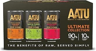 AATU Dog Canned Dog Food, Variety Pack, Grain Free 2400g, Adult, wet