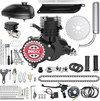 IMAYCC Bike Motor Kit 100cc Motorized Bike Kit 2 Stroke Gas Bicycle Engine Conversion Kit Fit for 26-28" Bikes (100CC Black)