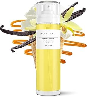 Scentual Fragrances, Ultra-Concentrated Hair & Body Perfume Mist, Long Lasting Women's Fragrance, Gourmand Perfumes for Women, Vegan and Cruelty Free (Caramel Vanilla)