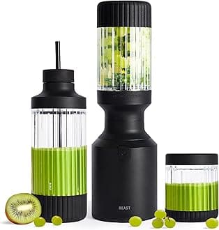 Mighty 850 Plus | Premium Compact Personal Blender | Smoothies, Shakes, Dressings, Sauces | Blends Ice and Frozen Fruit | New XL Vessel | Extra Vessels, Lids and Straws | 850W (Carbon Black)