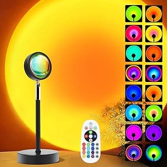 Sunset Lamp Projector, Rainbow Projection Led Lights with Remote, 16 Colors Multicolor Changing LED Night Light, Sunlight Light for Photography Selfie Party, Home Bedroom Decor Xmas Gifts for Women
