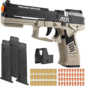 Toy Gun, Soft Bullet Toys Gun for Boys, Empty Shell Ejecting Toy Gun, Toy Foam Blaster with Scope, 40 Soft Foam Bullets, Toy Pistol for Kids Boys Girls, Gun Toy Model for Age 8+ (Sand)