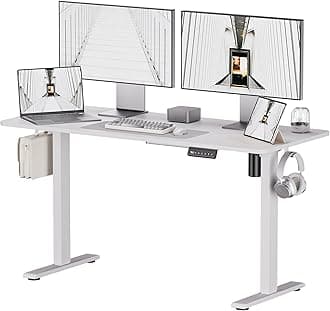 Electric Standing Desk - Adjustable Height with Memory Preset, 140 x 60 cm Ergonomic Design Home Office Standing Desk