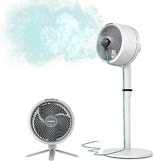 FlexBreeze Pedestal & Tabletop Oscillating Fan with Remote, Indoor & Outdoor, Portable, Corded & Cordless with InstaCool Misting Attachment, White, FA222WH