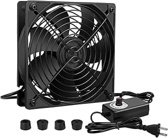 120mm AC Powered Fan with Vriable Speed Controller, AC 110V to 220V Vriable Speed Fan for Receiver Amplifier DVR PlayStation Component Cooling