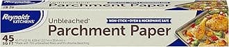 Reynolds Kitchens Unbleached Parchment Paper Roll, Non Stick Parchment Paper for Cooking and Baking, Oven Safe up to 425 Degrees, Chlorine-Free, 45 Feet x 12 Inches, 45 Total Sq. Ft.