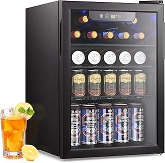 Electactic 26 Bottle Wine Cooler, 95 Cans Beverage Refrigerator, 2.6 cu.ft Drink Fridge Digital Temperature Control for Beer, Soda,Water, Drink Cooler for Home Office Bar