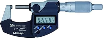 Mitutoyo 293-340-30 Digital Micrometer, Inch/Metric, Ratchet Stop, 0-1" (0-25.4mm) Range, 0.00005" (0.001mm) Resolution, +/-0.00005" Accuracy, Meets IP65 Specifications