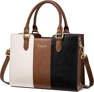 Purse for Women, Vintage Leather Shoulder Handbag, Small Ladies Satchel Tote Purse Top Handle Crossbody Bag for Work