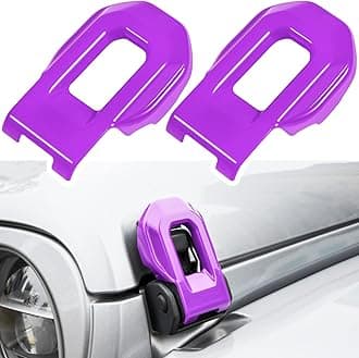 Hood Latch Lock Catch Brackets Cover for 2018-2024 Jeep Wrangler JL JLU Unlimited Sports Freedom Sahara Rubicon Gladiator JT 2-Door & 4-Door Exterior Accessories Decoration (Purple 2PCS)