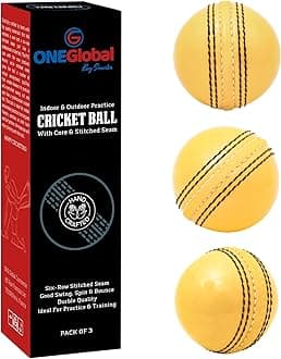 Incrediball Soft Practice Cricket Ball | Outdoor & Indoor Soft Rubber Cricket Ball With Core & Stitched Seam | For Honing Skills & Family Fun