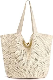 hatisanCrochet Bags for Women - Summer Beach Tote, Aesthetic Hippie Knit Bag