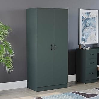 Vida Designs Riano Wardrobe, With Shelf & Hanging Rail Bedroom Storage Furniture (Jasper Green, 2 Door)
