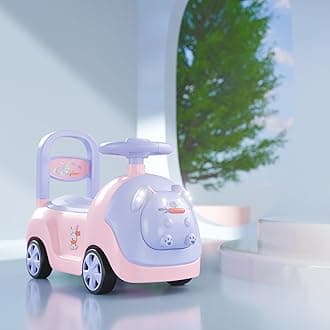 Cockatoo-Kids Baby Bunny Swing Car for Kids Ride-On Magic Car with LED Lights & Music Push & Glide Toy for Toddlers with Backrest Seat & Big Wheel Push Car for Ages 1-3 Pink & Purple Up to 25 Kg
