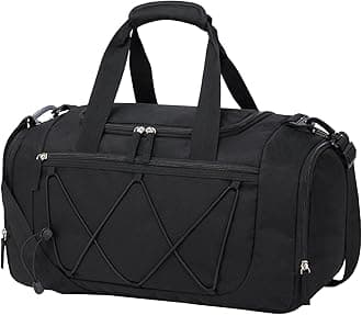Gym Bag for Men - 18 Inches Small Duffle Bag for Travel Lightweight Duffel Bag with Shoe Compartment Personal Item Travel Bag Weekender Bag for Travel Sports Gym - Black