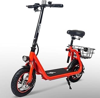 Phantomgogo Electric Scooter for Adults Foldable Scooter with Seat & Carry Basket E-Scooter with Brushless Motor 15MPH 265lbs Max Load E Mopeds for Adults Commuter