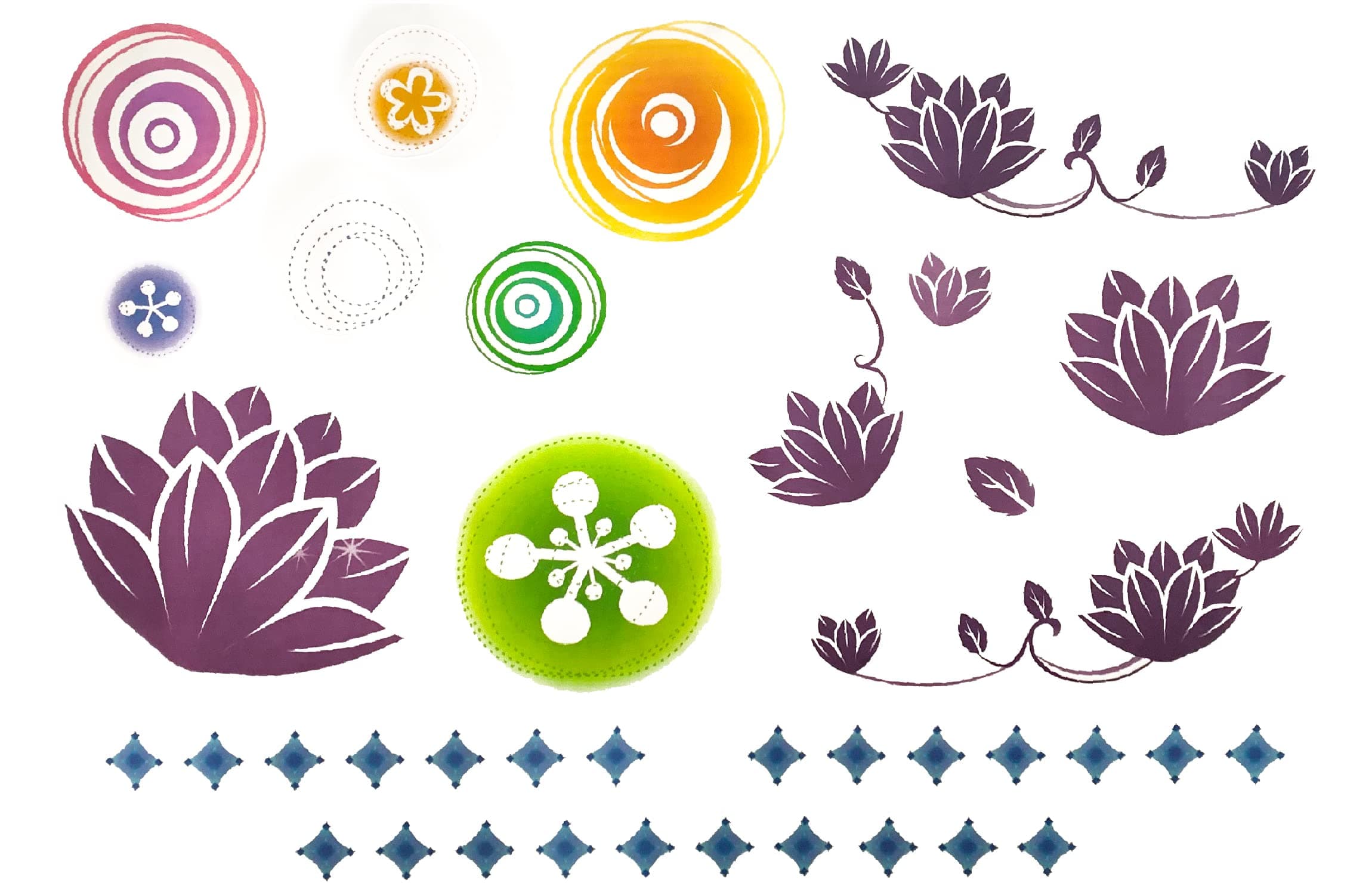 Artwork Pattern Room Decor Wall Sticker Decal15 W X 23" H (1 Piece) (W-0049)