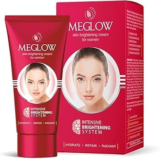 Meglow Skin Brightening Moisturizer Cream for Women| Hydrates, Repairs & Reduces Dark Spots, Melanin, Melasma | Prevents Pigmentation | Evens Skin Tone 15g