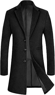 APTRO Men's Luxury Full Length Trench Coat Long Wool Overcoat Winter Windbreaker