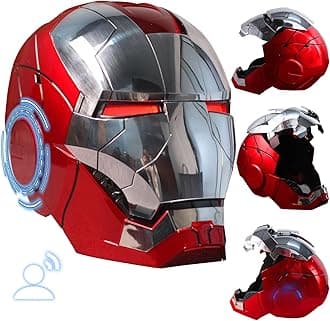 Helmet Electronic Mark 5 Voice Control/Sensing Open/Close Suitcase Armor Helmet With Sounds & LED Eyes Light Up Wearable Super Hero Movie 1:1 Model Prop For Christmas Halloween