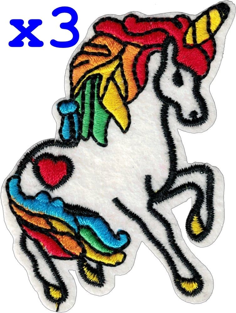 Pack of 3 Unicorn Iron on Patch