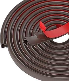 Black Rubber Weather Stripping Door Seal Strip, D Shape Door Rubber Weather Seal Strip, Self-Adhesive Door Weatherstripping Soundproofing Door Seal Strip for Windows (23 feet, Brown)