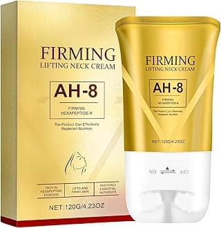 AH-8 Neck Firming Cream with Double Roller Massage - Tighten and Lift Sagging Skin, Improve Wrinkles and Double Chin - Skin Tightening Cream Body for Firm - 120g