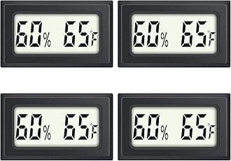 Reptile Thermometer 4-Pack Mini Digital Humidity Temperature Meters Gauge Ind...