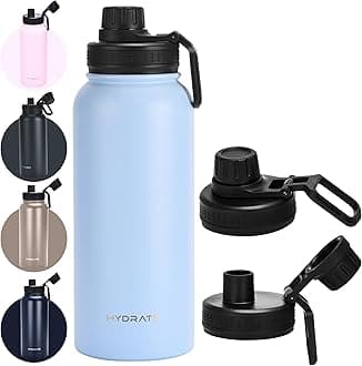 HYDRATEInsulated Water Bottle - Durable Stainless Steel Water Bottle for Optimal Temperature Control - Vacuum Double Wall Technology - Hot & Cold Drink Storage - Thermal Water Bottle - Blue