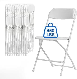 30 PCS Plastic Folding Chair, Portable Commercial Chair, 450 LB Capacity Premium Plastic Folding Chairs, Folding Chair for Wedding Party Outdoor Indoor, Stackable Folding Chairs White
