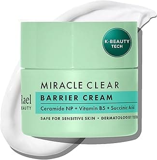 Miracle Clear Face Barrier Cream - Korean Skincare, Oil-Free Moisturiser for Acne Prone Sensitive & Oily Skin, Lightweight, w/Ceramide NP, Vitamin B5 Panthenol, Succinic Acid, Vegan (53ml)
