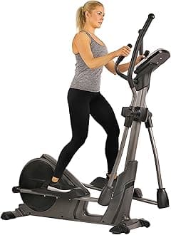 Sunny Health & Fitness Elliptical Machine with Extended Stride, Ultra Quiet 300 lbs Capacity Cross Training Cardio Fully Body Exercise for Home, Sunny Fit App Access, Optional 12" or 16" Stride Length